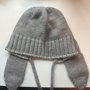 Cozy Gray Knit Women's Hat with Ear Flaps